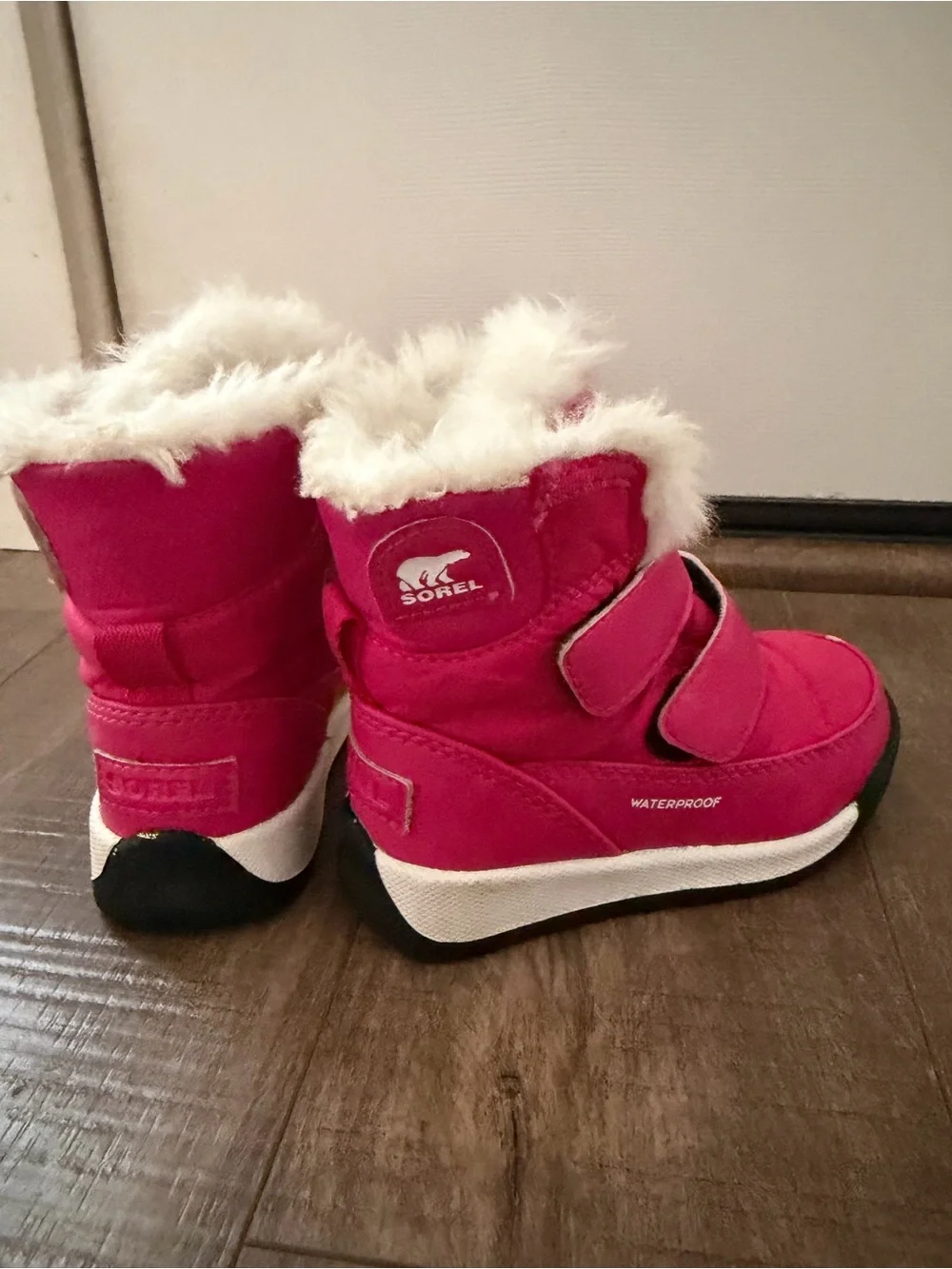 SOREL Kids Waterproof Pink Winter Boots with Faux Fur